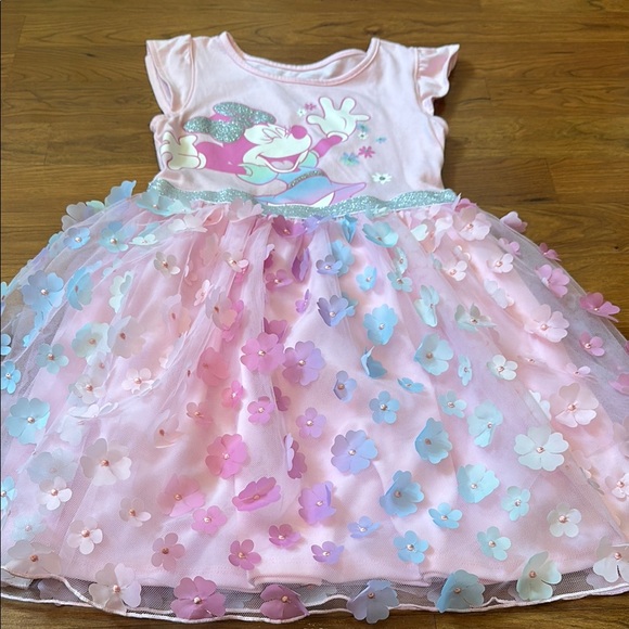 Disney Jumping Beans Pink Floral Dress with Minnie on top. Size 6. - Picture 1 of 4